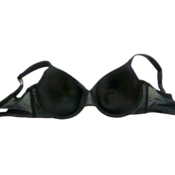Cacique Lane Bryant Womens Bra Smooth Satin Full Coverage U/W Size 40J Black - Picture 3 of 6